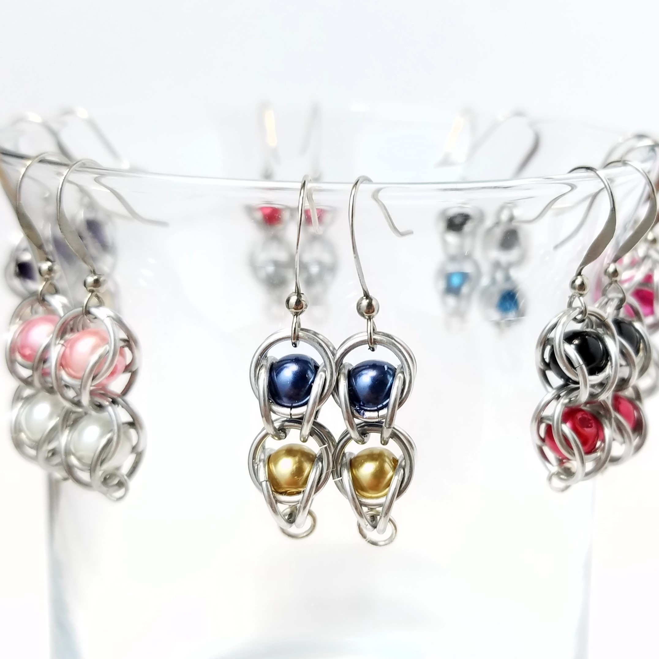 captured bead earrings