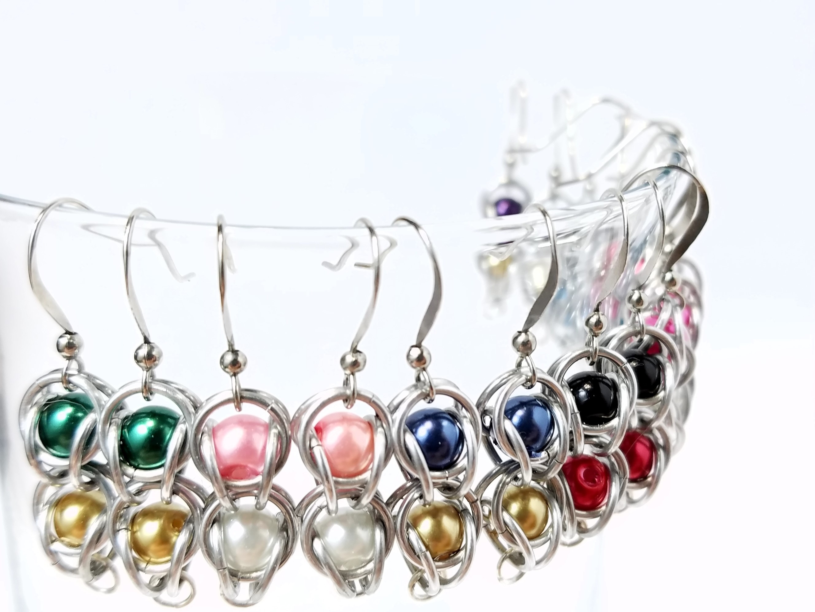 captured bead earrings