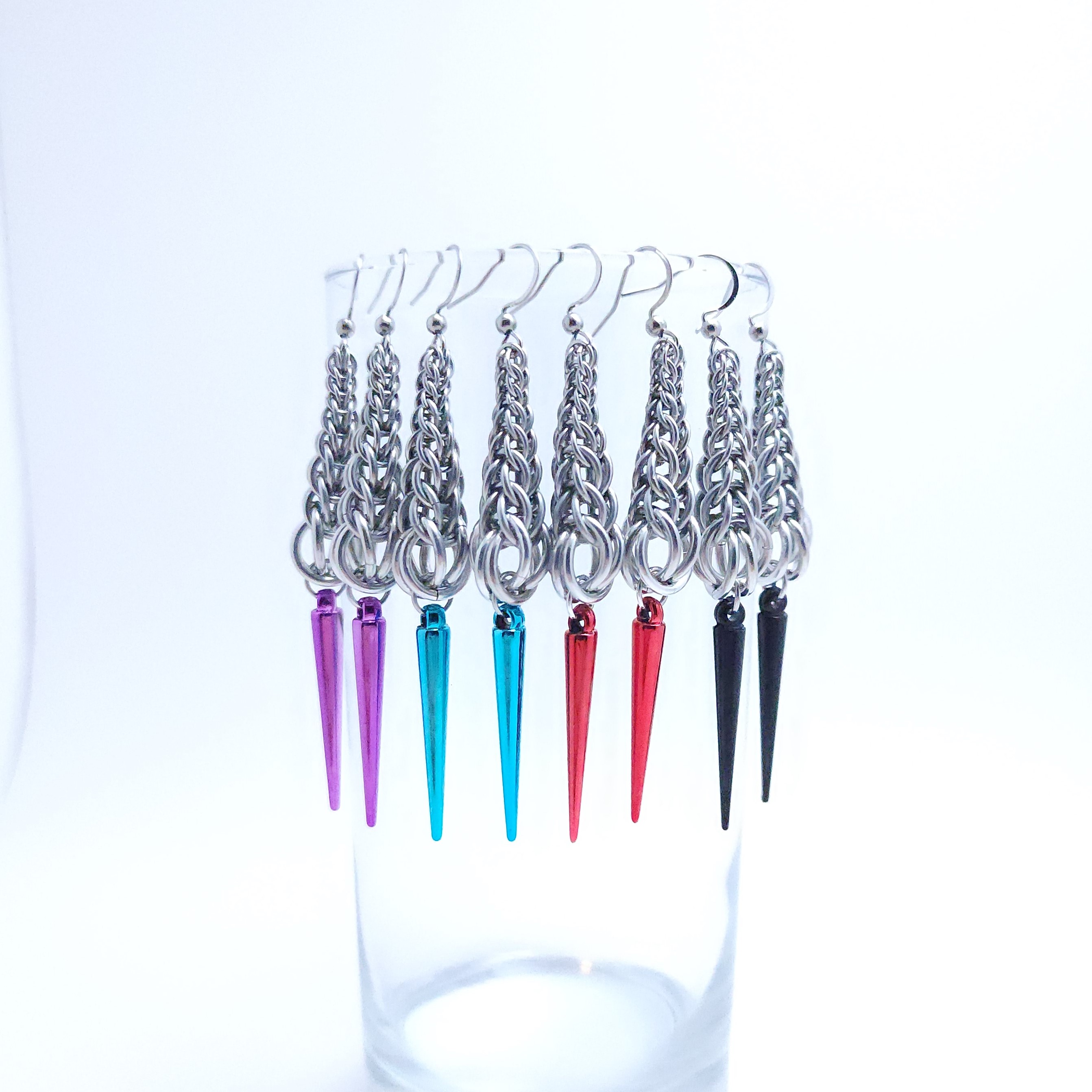 long spike earrings